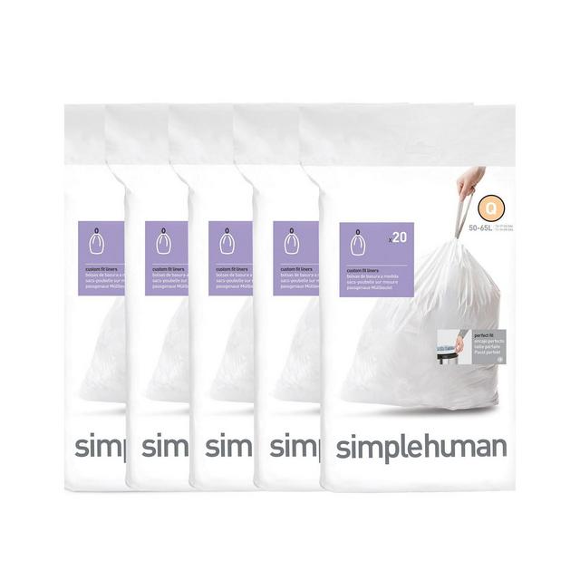 simplehuman Code Q Custom Fit Liners, Pack of 100