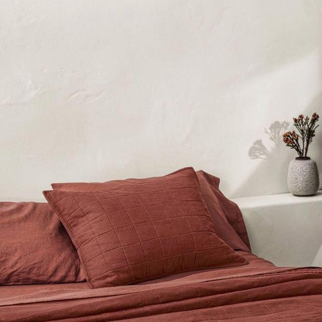 Casaluna Pillow Sham, Standard- Dark Clay