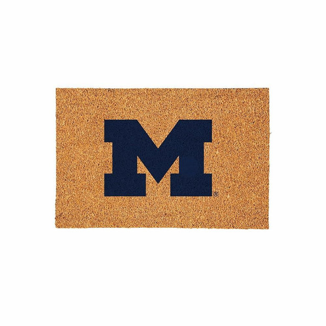Team Sports America NCAA University of Michigan Coir Doormat 36"x24", Official Full Color Team Logo, Extra Large Front Door Mat, Outdoor Indoor Entrance Rug, Non-Slip Welcome Mat for Porch Patio