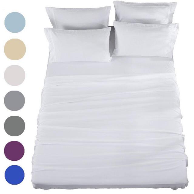 SONORO KATE Bed Sheets Set Sheets Microfiber Super Soft 1800 Thread Count Luxury Egyptian Sheets 16-Inch Deep Pocket Wrinkle Fade and Hypoallergenic - 6 Piece (King, White)