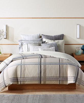 Hotel Collection Modern Plaid King Duvet Cover, Only at Macy's