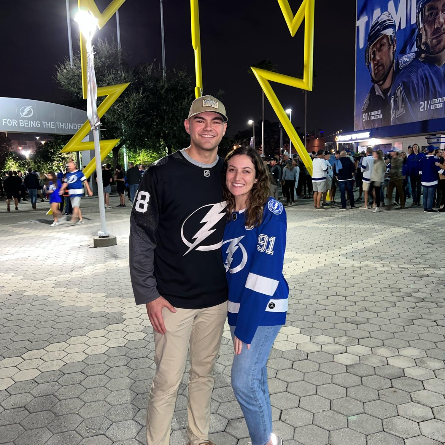 This was the first sporting event Nathan and Morgan attended together. Go Bolts!
