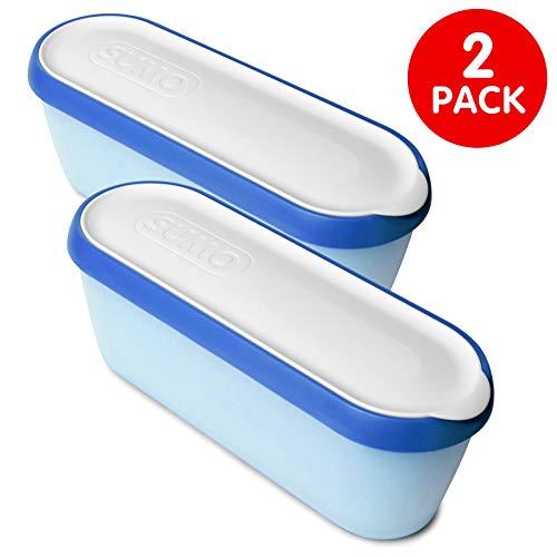SUMO Homemade Ice Cream Containers: Insulated Tub. Dishwasher Safe. 1.5 Quart (2-Pack, Blue)