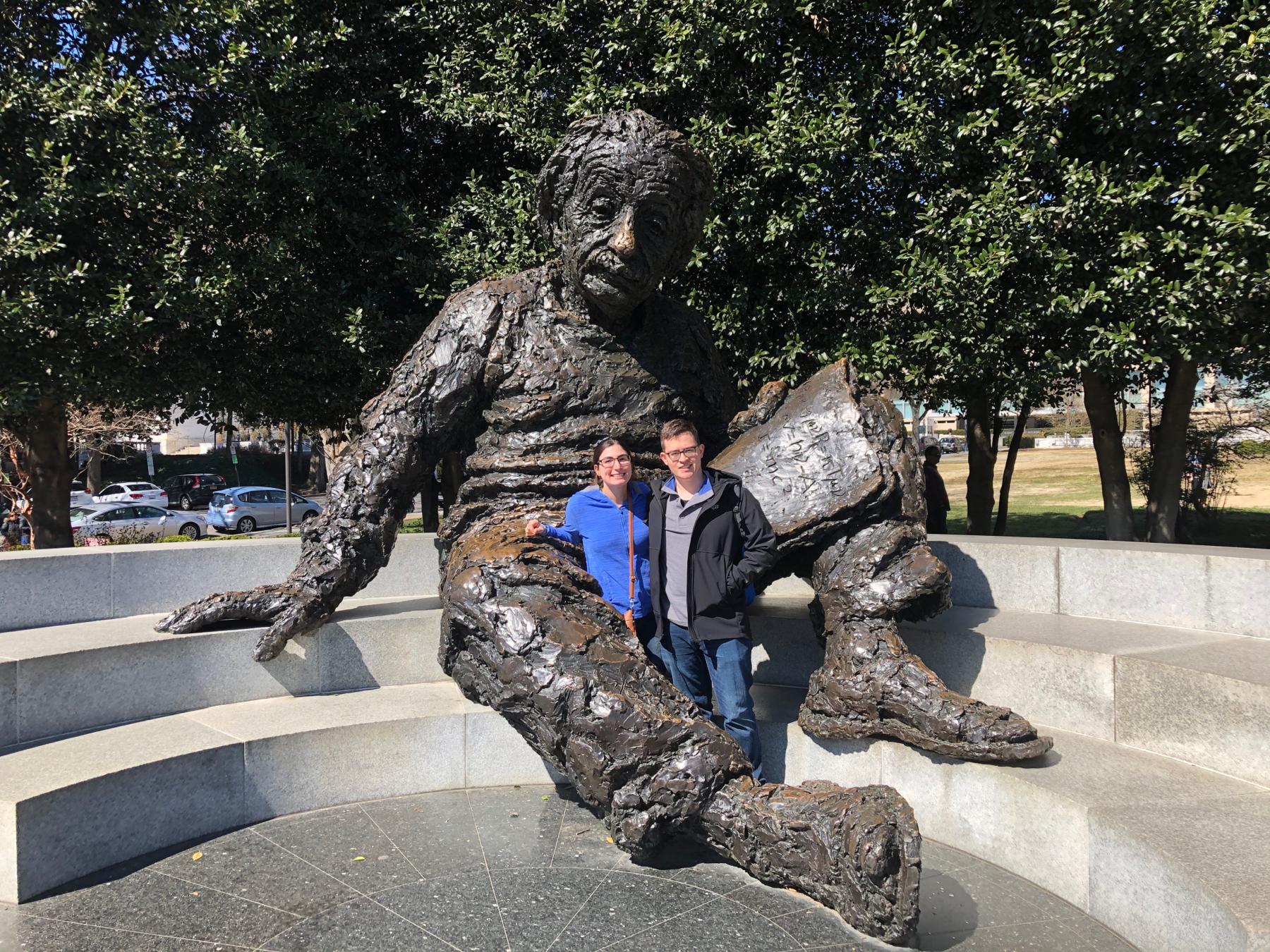 Albert Einstein statue in Washington, DC, March 2020