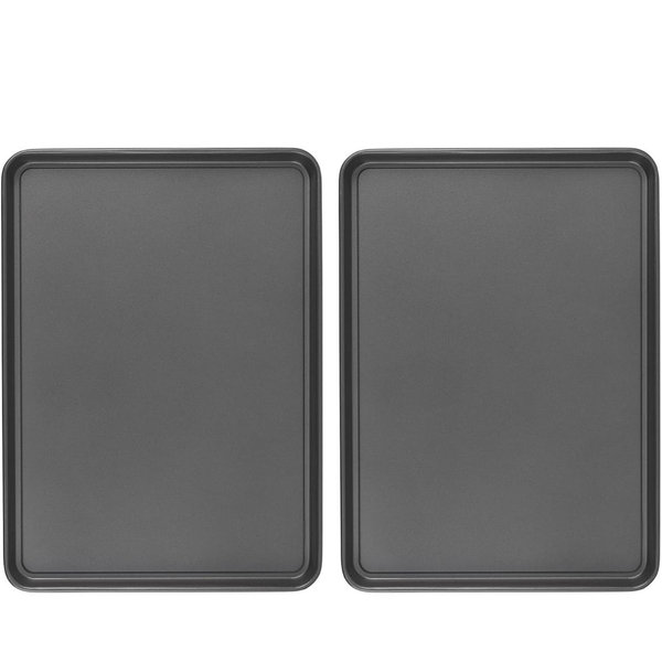GoodCook Everday Nonstick Carbon Steel 15” x 21” Baking Sheet Set, 2 Pack – Extra-Large Carbon Steel Cooking Pans, Bakeware Set, Cookie Sheets for Baking, Oven Pan Set
