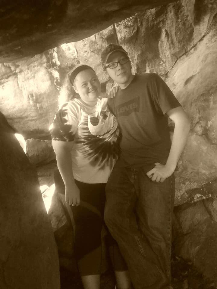 Hiking with my family.