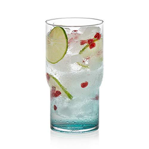 Libbey Prologue Haze Handblown Tumbler Glasses, Blue, Set of 6