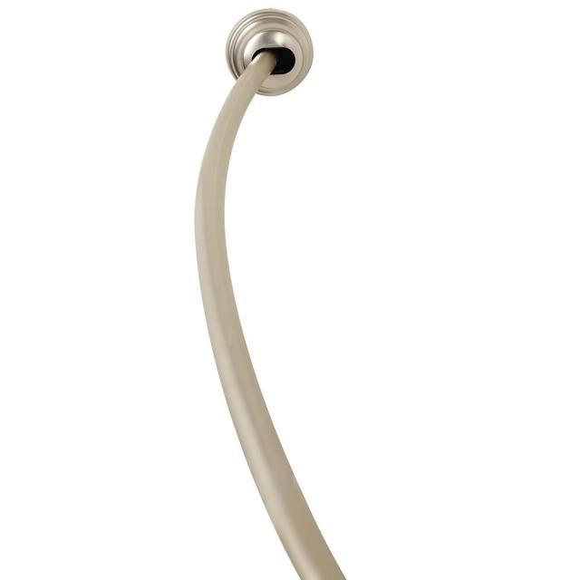 Neverrust Aluminum Curved Tension Shower Curtain Rod Brushed Nickel - Zenna Home