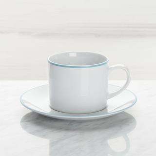 Aspen Band Cup and Saucer, Set of 4