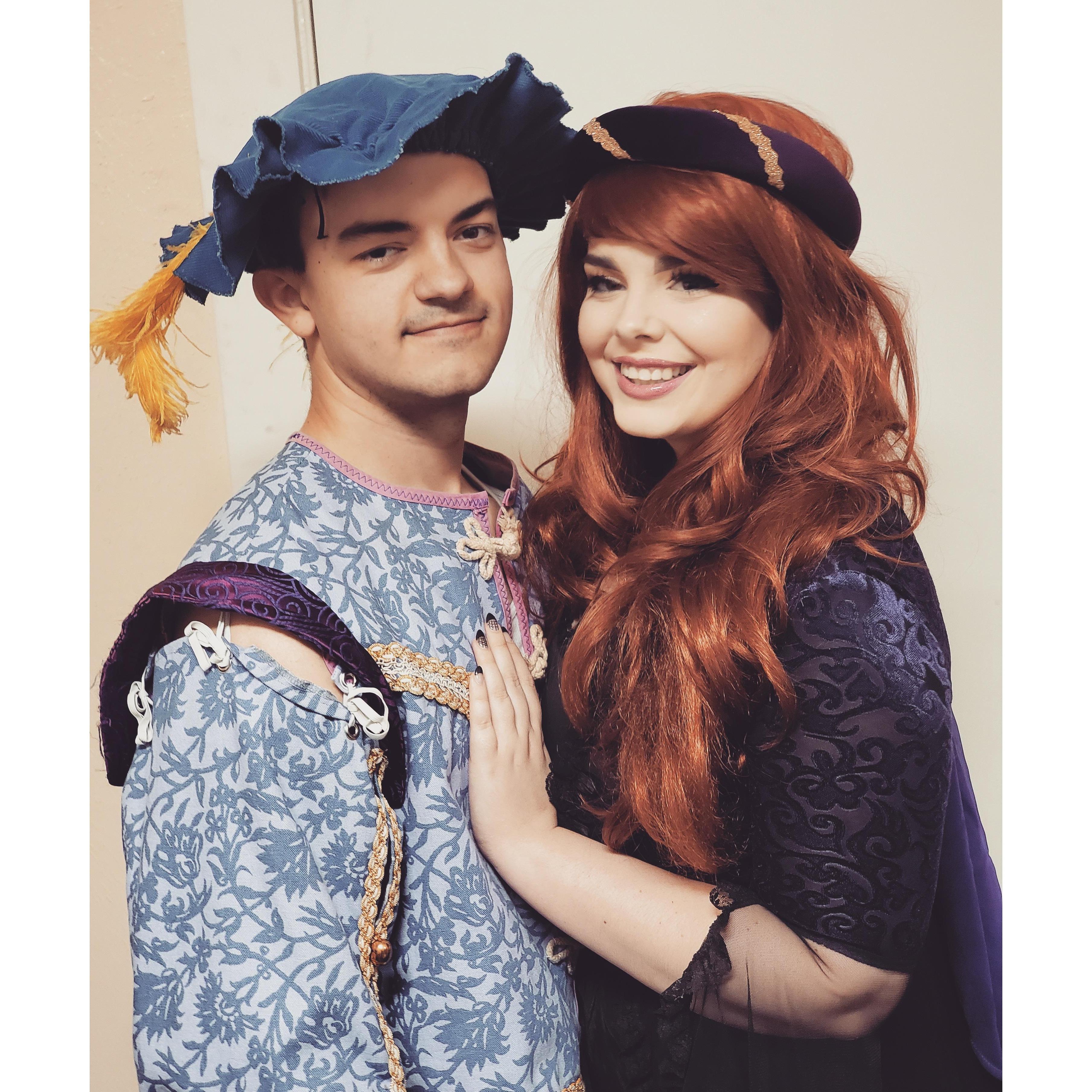 Once upon a time, I dragged him onstage with me. I do not think he was thrilled.