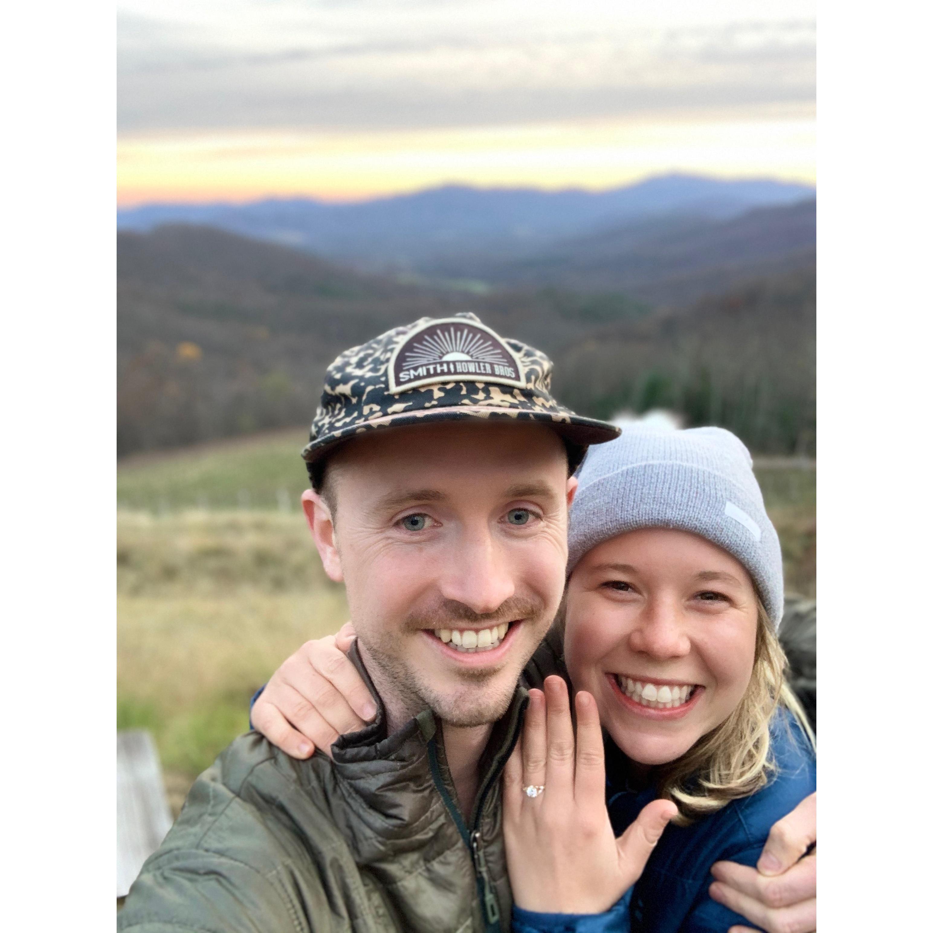 We got engaged at the coolest spot in the mountains.
