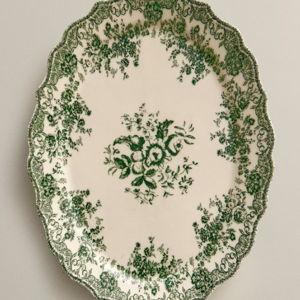 FLORAL EARTHENWARE SERVING DISH