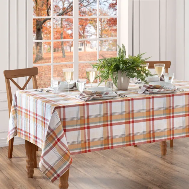 Seneca Plaid Harvest Cotton Tablecloth - Multicolor - 60x120 - Elrene Home Fashions