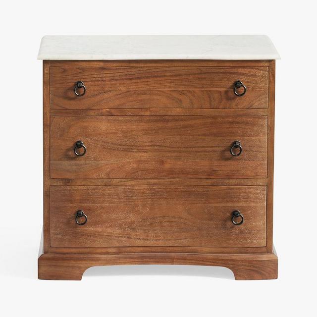 Scarlett Marble Nightstand, Golden Sizzle, 28"