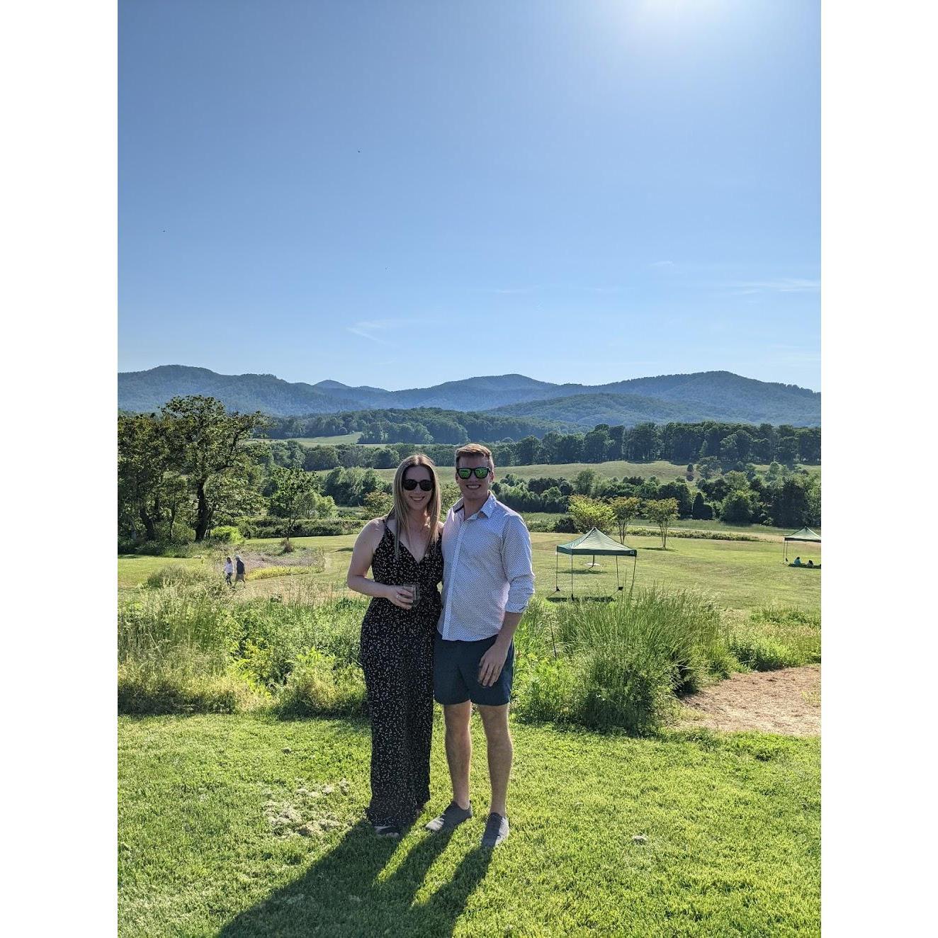 Enjoying the wine and the views at Pippin Hill