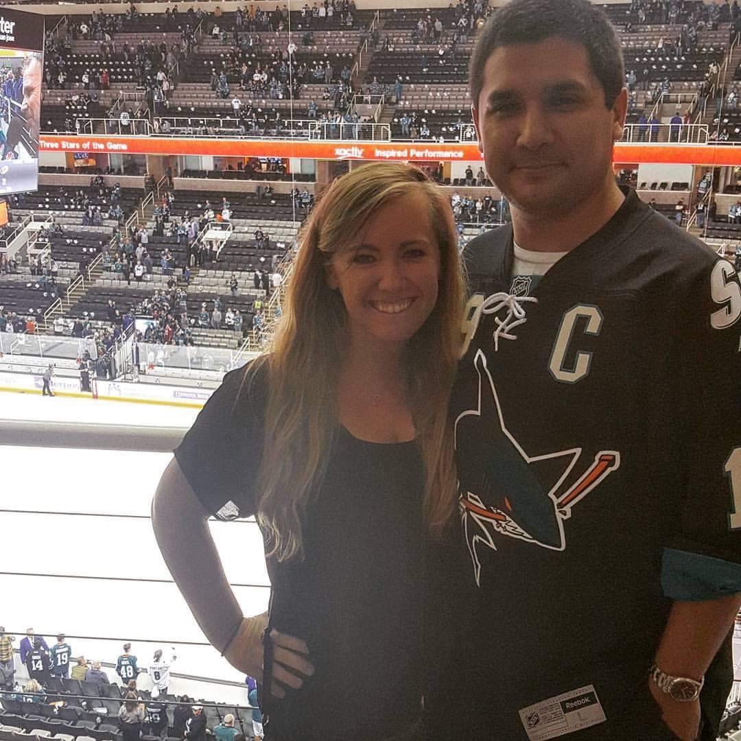 2015: Our first Sharks game together after moving to the Bay Area!