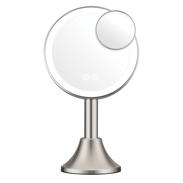 Conair Lighted Makeup Mirror, LED Vanity Mirror, 1X/10X Magnifying Mirror with Handheld Feature, Corded or Cordless in Brushed Nickel