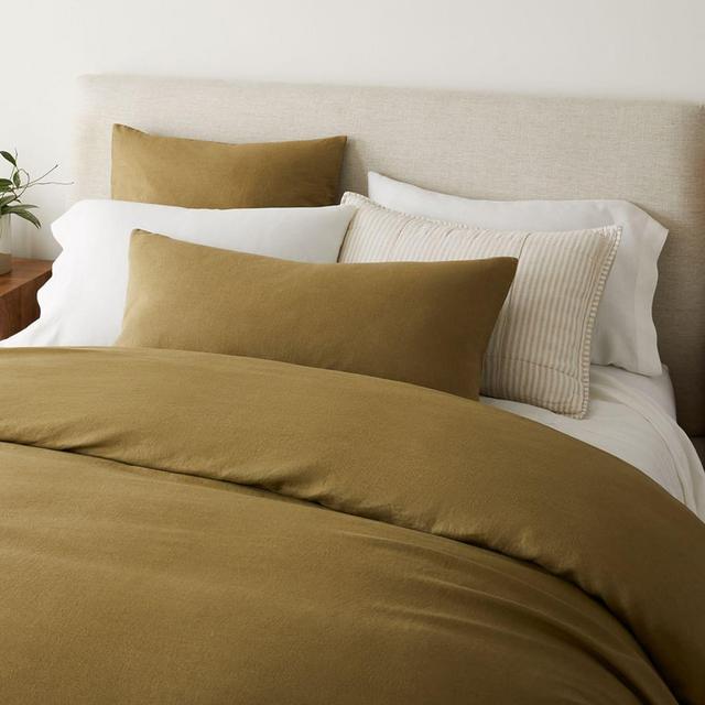 European Flax Linen Duvet, King/Cal. King Set, Cedar