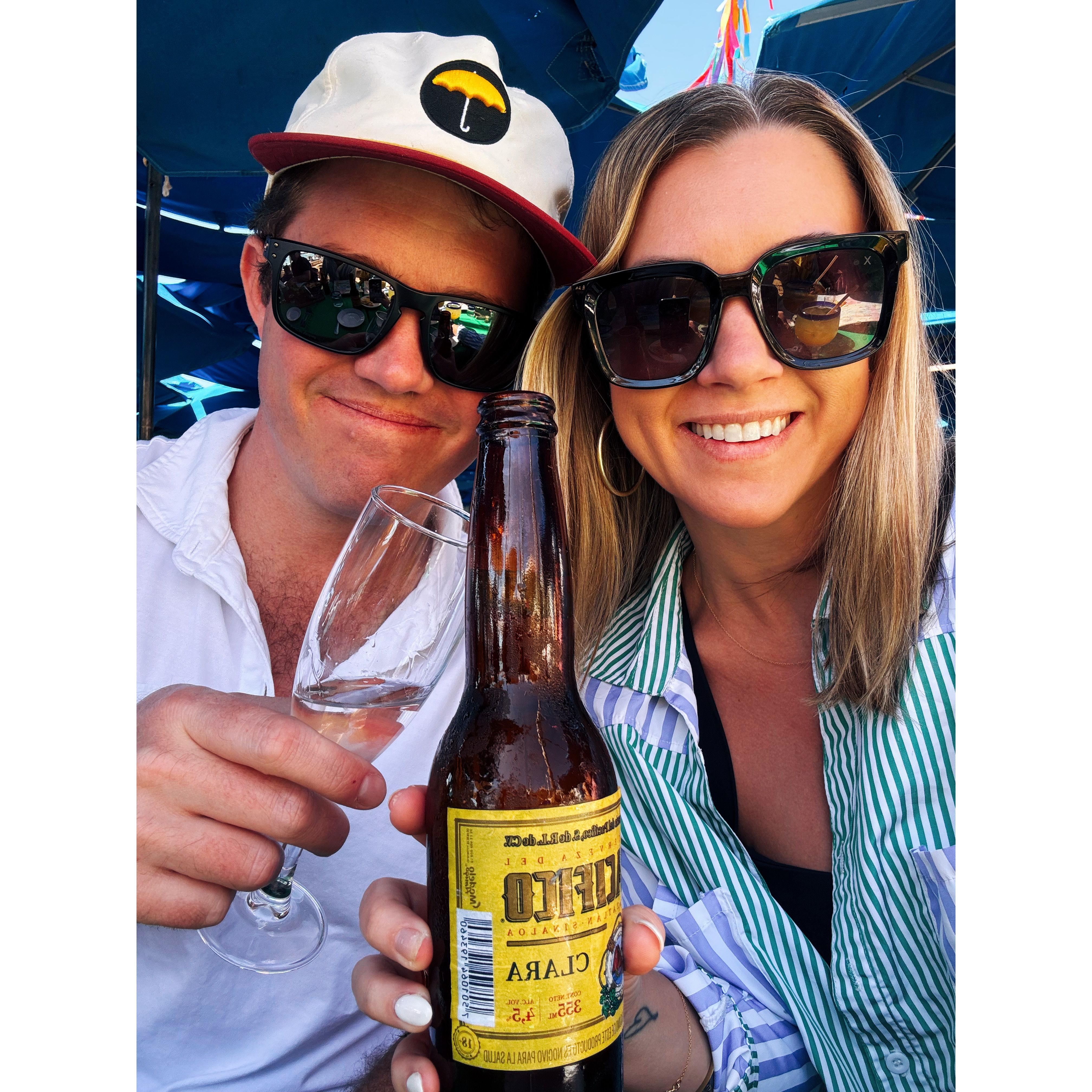 at brunch the day after we got engaged. Cabo, Mexico