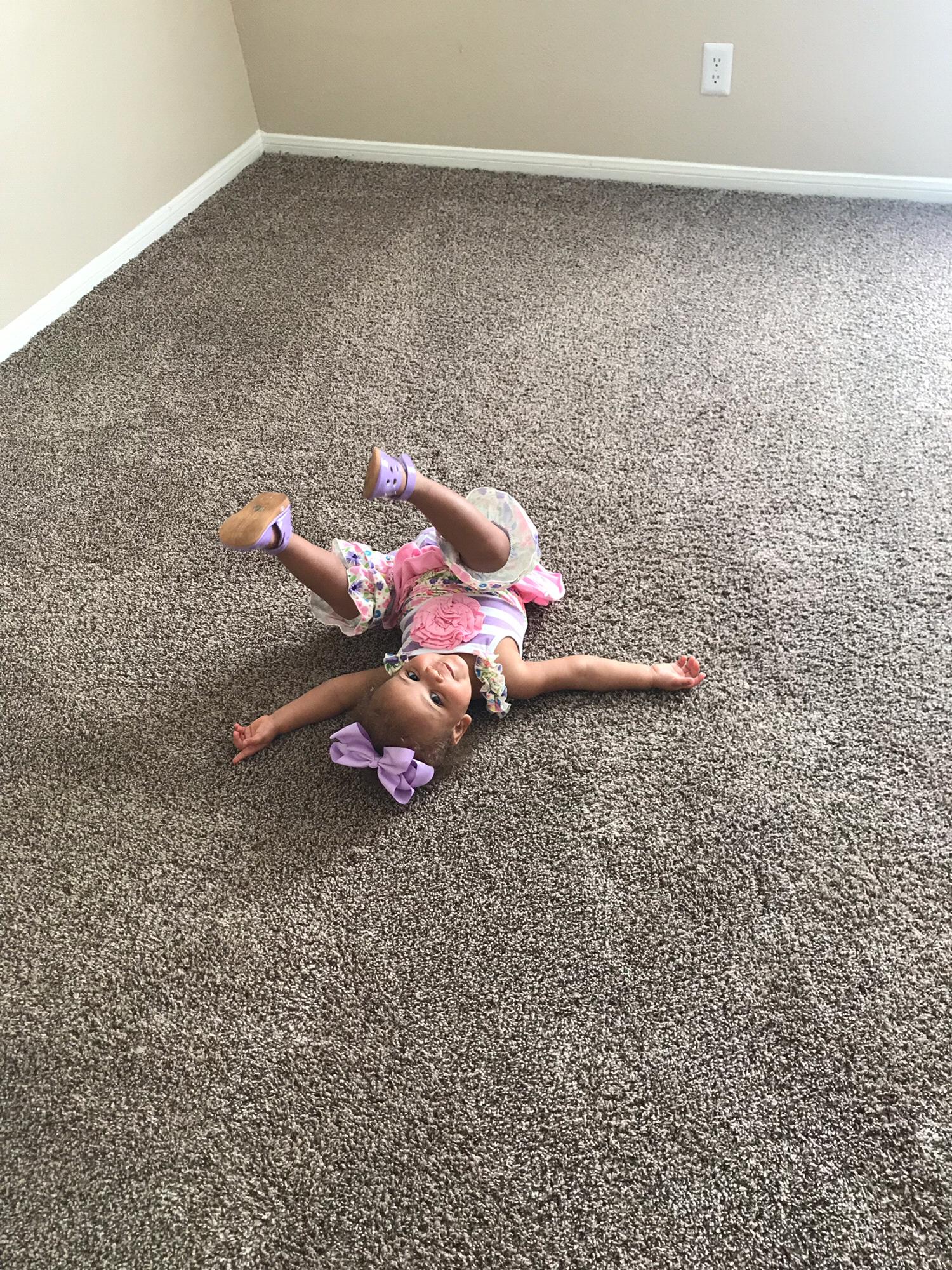 Jayla checking out our new apartment