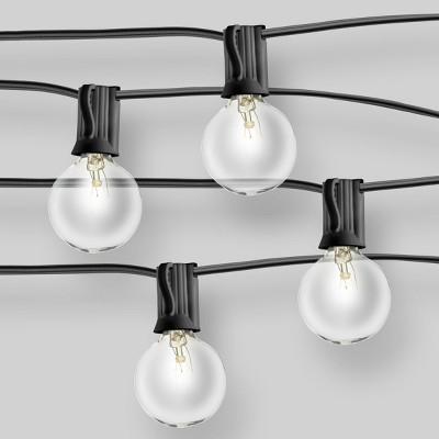 20ct Outdoor String Lights G40 Clear Bulbs - Black Wire - Room Essentials™