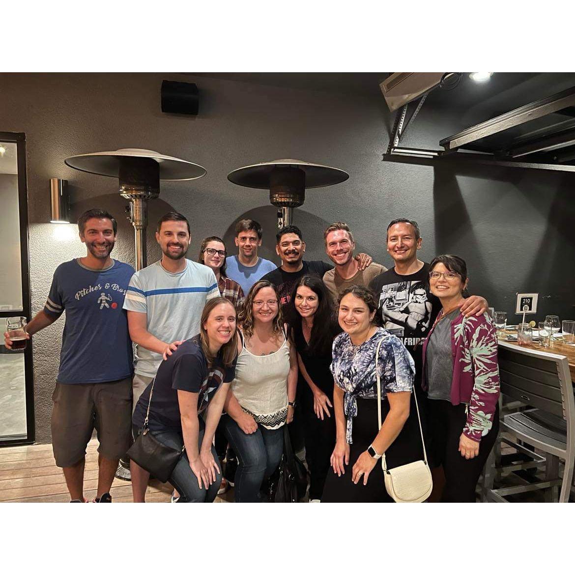 With Stephanie's kickball team for a dinner out