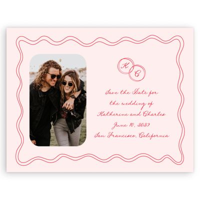 Lightest Blush, Pink Wedding Digital Save the Date - Cara Photo