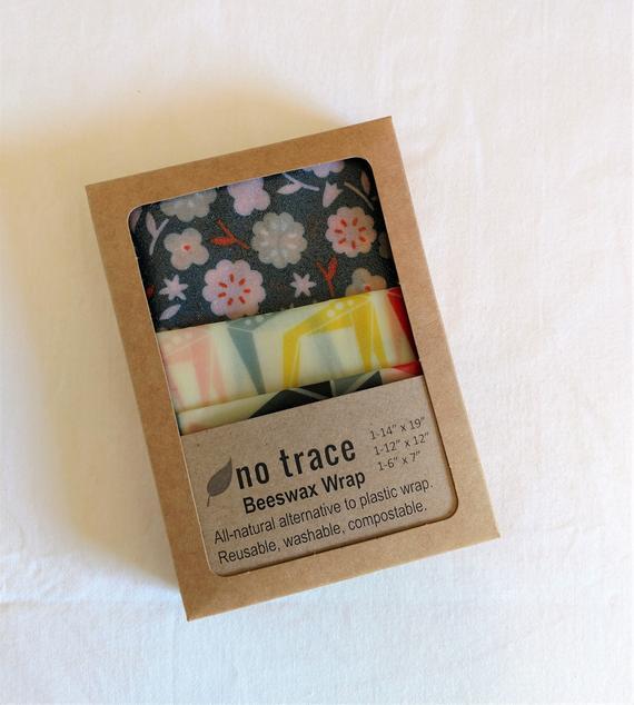 Beeswax wrap - Organic cotton - 3 pack - Various fabrics