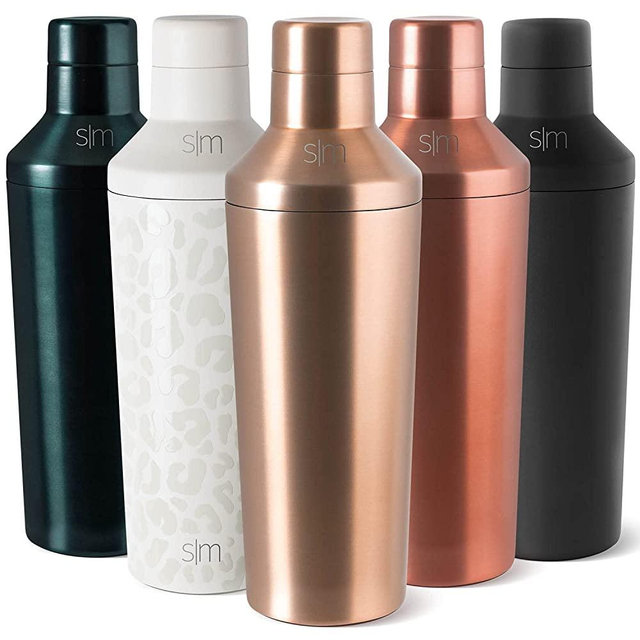 Simple Modern Gold Cocktail Shaker Gift Set with Jigger Lid | Insulated Boston Martini Mixer Stainless Steel Christmas Gifts for Men Women | Compatible with Classic Tumbler Collection | Metallic Gold