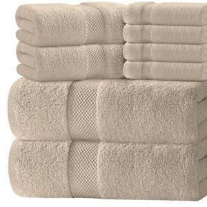 Taupe Bath Towel Set - 8 Piece