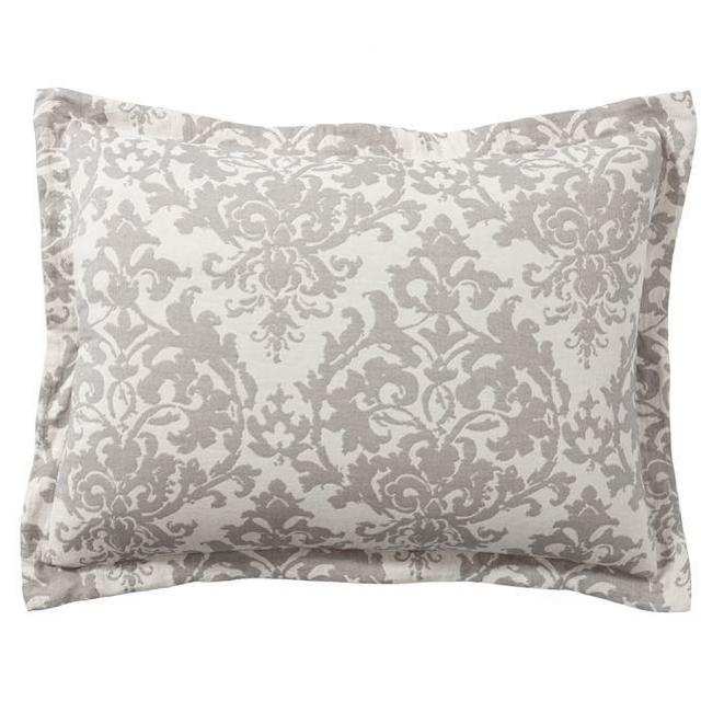 Jacquard Linen Medallion Euro Sham- Gray