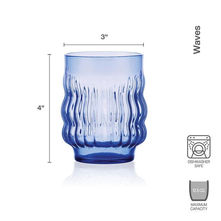 Mikasa, Waves Stacking Double Old Fashioned Glass, Set of 4 | Zola