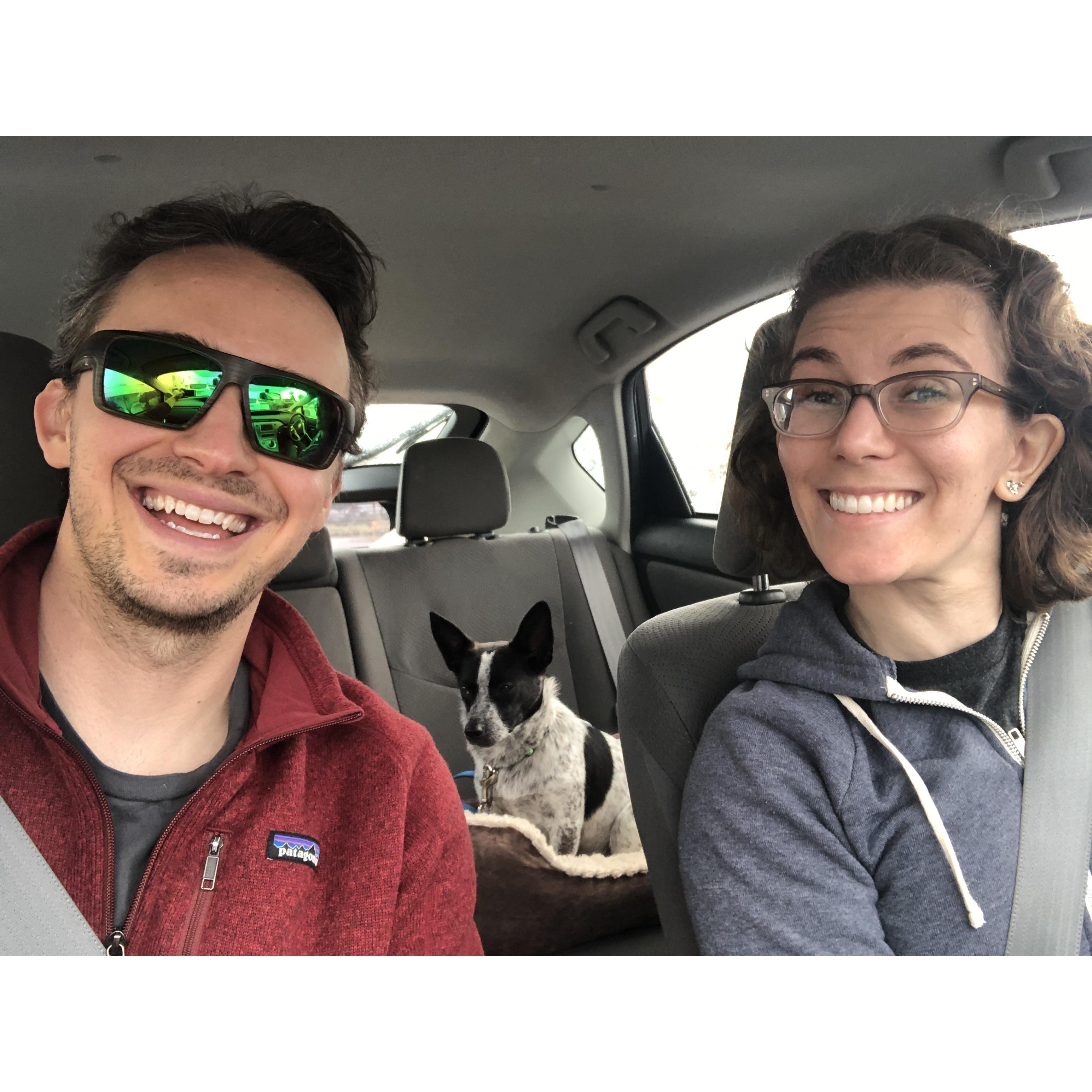 The car ride home with Finnegan after finalizing his adoption!