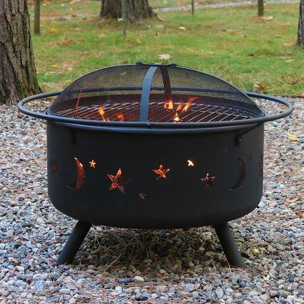 Sedgwick Steel Wood Fire Pit with Cooking Grill