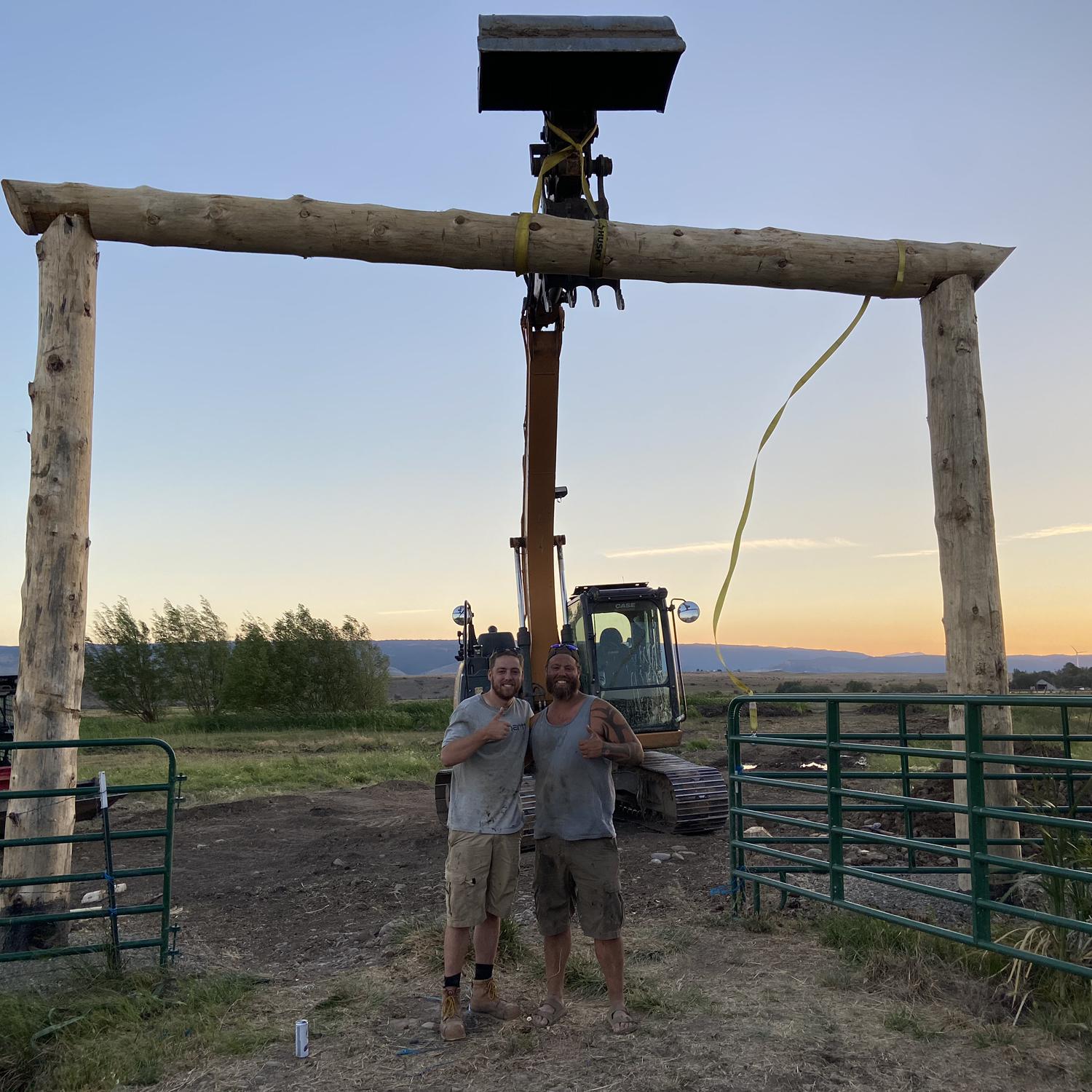 Josh and Jordan building the Ranch entry!