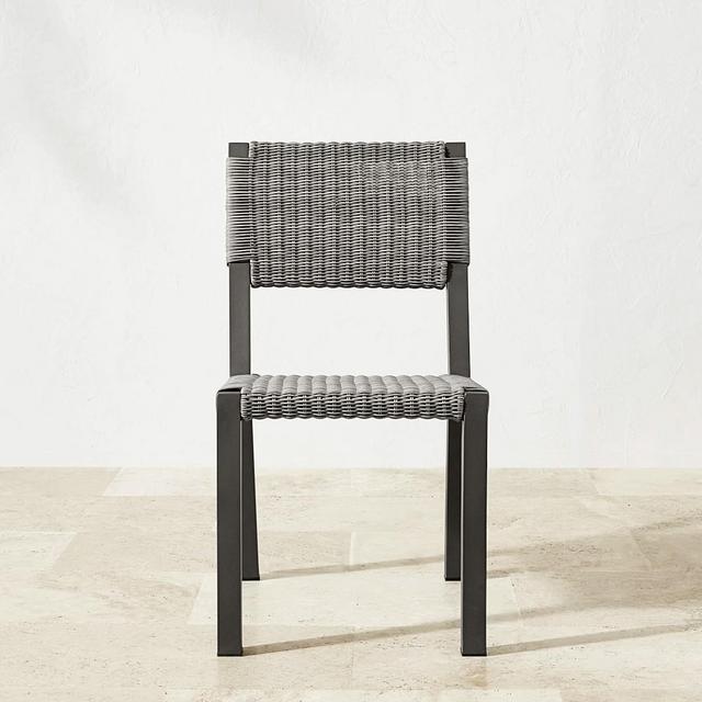Larnaca Outdoor Metal x All Weather Weave Dining Side Chair, Grey