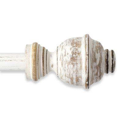 Farmhouse Collection Cambridge 28-Inch to 48-Inch Adjustable Curtain Rod in Distressed Ivory