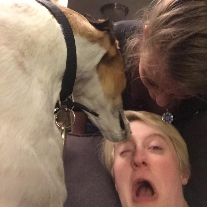 Here we are being silly with Luna. She loves to help one of us overtake the other.