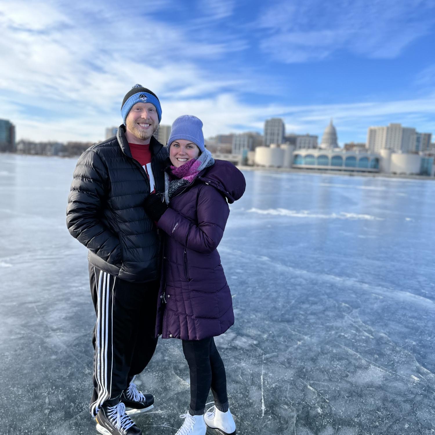 Ice skating on Lake Monona!