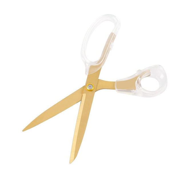 Acrylic Gold Scissors, 9” Ultra-Sharp Titanium Coated Blades and Sharp All-Purpose Scissors, Sewing, Office, Comfortable Handle Design, Versatile Usage