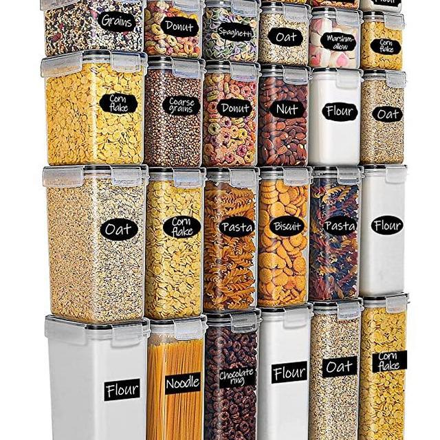 Airtight Food Storage Containers Set, RAZCC 36 PACK Cereal Storage Containers for Kitchen and Pantry Organization BPA Free Kitchen Canisters for Cereal, Rice, Flour & Oats, Free Marker and Labels