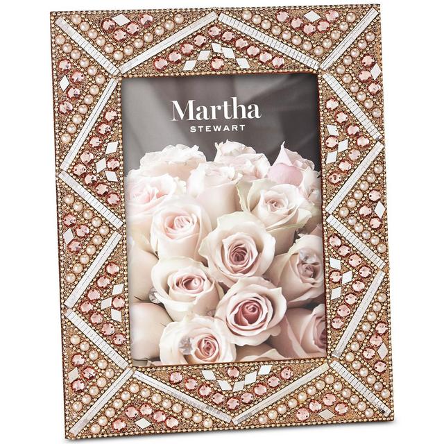 Martha Stewart Collection Blush Beaded 5" x 7" Frame, Created For Macy's