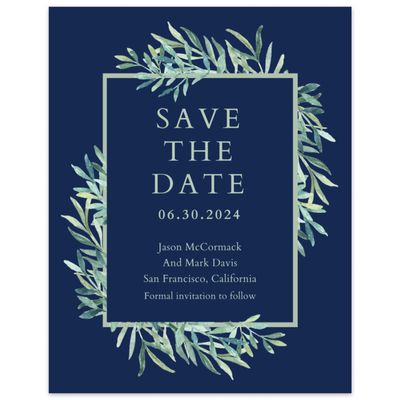 Navy, Blue Wedding Digital Save the Date - Eastwick Block