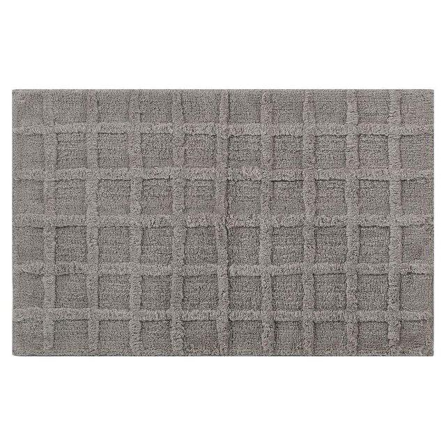 Gray Arlette Cotton Bath Mat, 20x30"