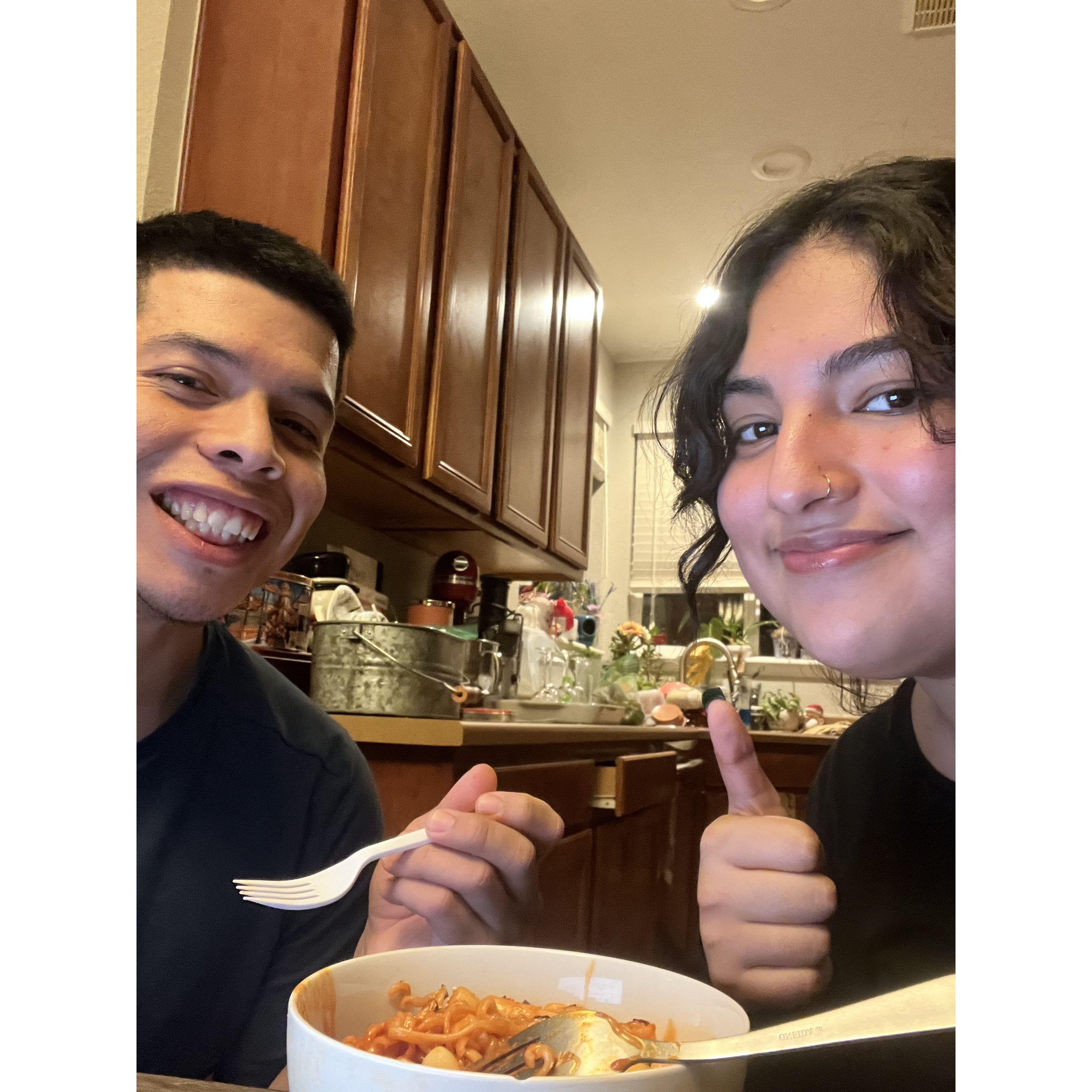 Here is a picture from when we were working through Marriage Prep!