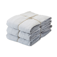 Glacier Grey  washed linen Fitted Sheet - 160 x 200 cm
