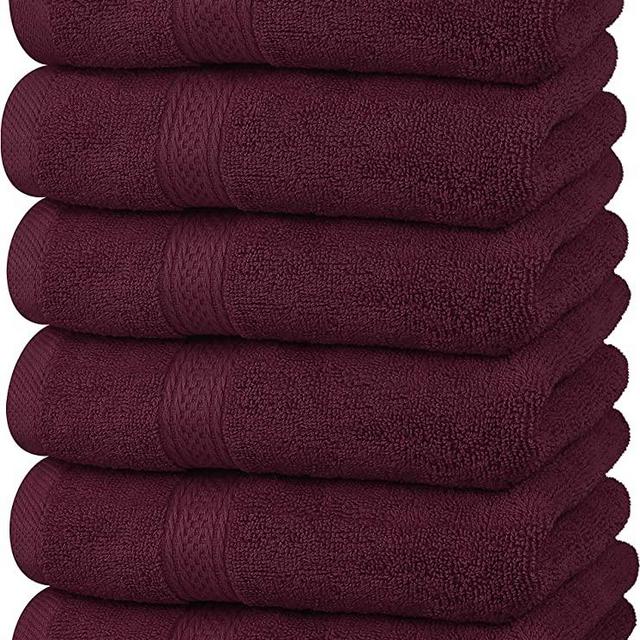 Utopia Towels Premium Burgundy Hand Towels - 100% Combed Ring Spun Cotton, Ultra Soft and Highly Absorbent, 600 GSM Extra Large Hand Towels 16 x 28 inches, Hotel & Spa Quality Hand Towels (6-Pack)