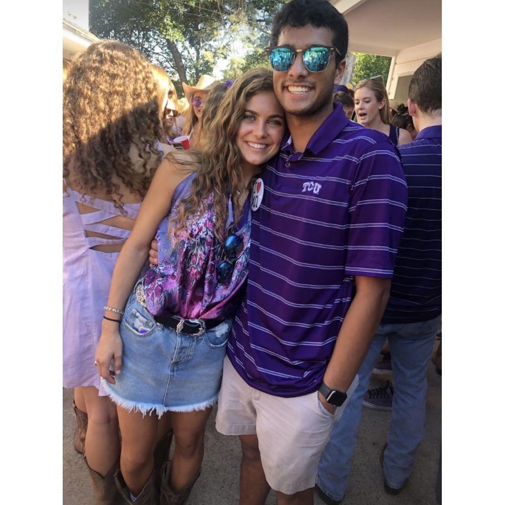 The first picture we took together at our first TCU game freshman year