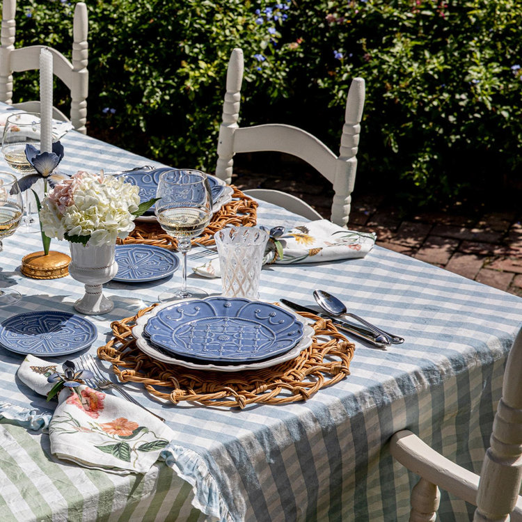 Juliska, Gingham Ruffle Tablecloth | Zola