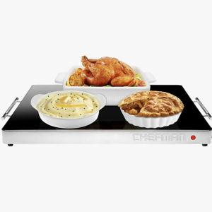 Chefman Electric Warming Tray with Adjustable Temperature Control, Perfect For Buffets, Restaurants, Parties, Events, and Home Dinners, Glass Top Extra Large 21” x 16” Surface Keeps Food Hot – Black